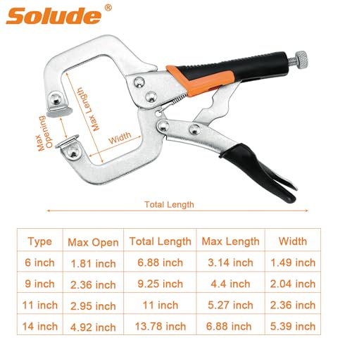 6-Inch C-Clamp Locking Pliers,Heavy Duty Vise Grip Welding Clamp With Swivel Pads for Woodworking,Home,Metalworking,Auto Repair(4 Pack) - size: 6 inch 4 Pack
