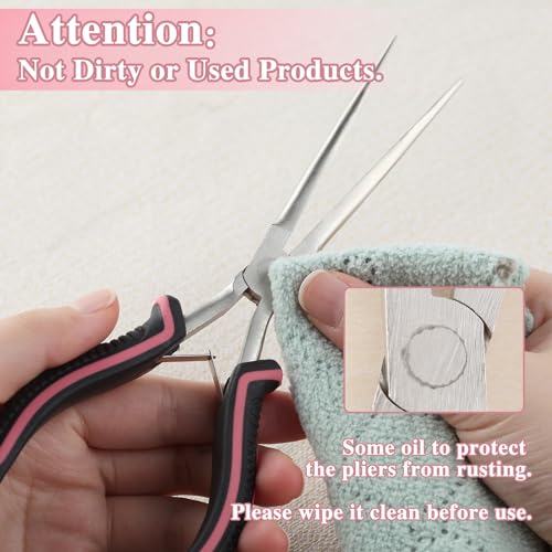 7" Extra Long Needle Nose Pliers for Jewelry Making, Serrated Jaws - style: Extra Long Needle Nose Pliers Serrated Jaws