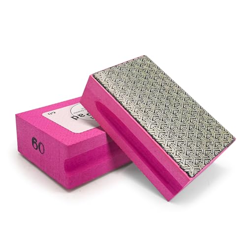 Diamond Hand Polishing Pads,Diamond Sanding Pads 60 Grit 1pcs - color: Rose red