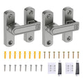 uxcell 2Pcs Barn Door Lock, Zinc Alloy 90/180 Degree Flip Gate Latches, Adjustable Security Sliding Door Latch Lock with Screws for Cabinet, Bathroom, Window, Garden, Gray with Sticker - color: Gray