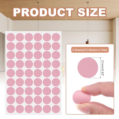 PATIKIL 270 Pieces Screw Hole Stickers, 5 Sheet Self-Adhesive Waterproof PVC Wood Grain Sticker for Screw Holes Wall Cabinets Desk Repairing, Pink, 21mm/0.83 Inch - color: Pink