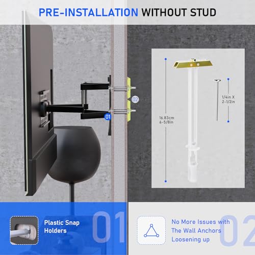 Drywall Anchor with Included Bolts for 1/4”-20, Heavy Duty Hollow Drywall Anchors for TV Mounting Kit, Hollow Wall Anchors Holds up to 270lbs Each in 1/2” Drywall, 12 Packs - size: 1/4”-20: Pack of 12