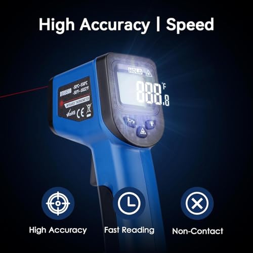 Infrared Thermometer Gun for Griddle, Digital Laser Temperature Thermometer - color: Blue