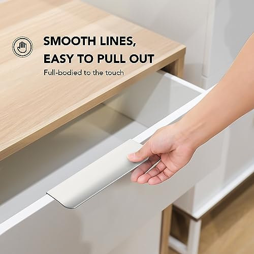 Ravinte Silver Finger Edge Pulls Drawer Edge Pulls 150mm/5.9 inch 6 Pack - size: 5" Hole Center,5.9" Overall Length