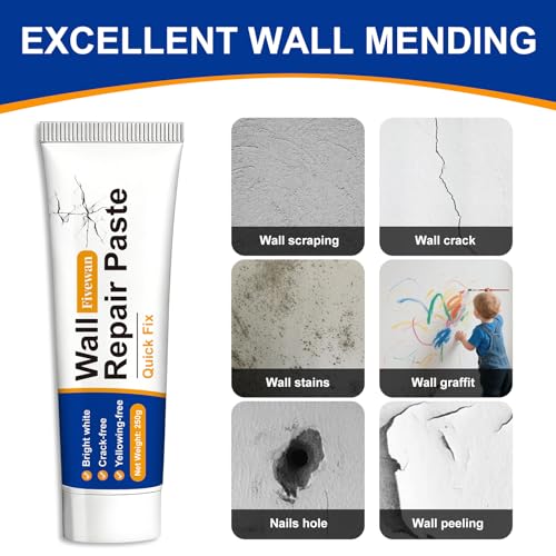 Drywall Repair Kit, Wall Mending Agent with Scraper, Wall Patch Repair Kit, Simple Filling of Wall Holes＆Efficient Crack Repair