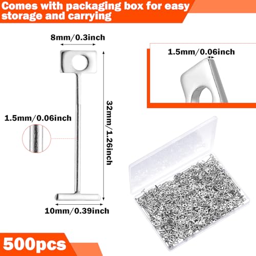 MorningRo 500 Pcs 1/16" Replacement Steel Needles Tile Leveling System 1.5mm Leveler Replaceable Pin Reusable Spare Steel Pin Tiling Construction Tools for Wall Floor Building
