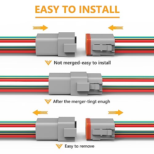 Newdeli Deutsch 12 Pin Connector Kit Waterproof Electrical Connector 16 AWG Male and Female Automotive Wire Connectors for Car Truck Boat, Dt Connector 1 Sets - size: DT Connector 1 Set 12 Pin