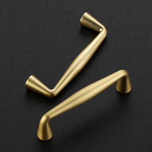 Ravinte Brushed Gold Cabinet Handles Solid Handles,3 Inch,10 Pack - color: Brushed Gold, size: 3 Inches Hole Center