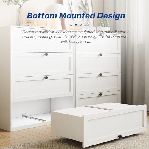 16 Inch Center Mount Drawer Slides 4 Pcs, Heavy Duty Hidden Rails - size: 16 Inch