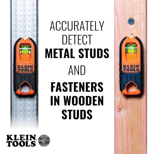 Klein Tools MSF1002 Magnetic Stud Finder and Level, Compact, Wood and Metal Detector with Bubble Vial for Accurate Markings, Felt Pad Backing, 2-Pack - size: Pack of Two