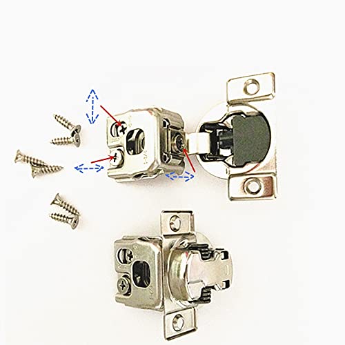 Soft Close 1-1/4" Overlay Cabinet Hinge Cabinet Kitchen Hardware Kitchen Cabinet Door Hinges with Screws 105 Degree 6 Ways 3 Cam Adjustment