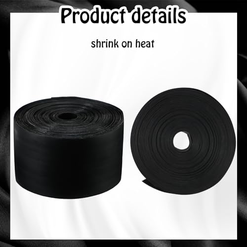 2 Inch Heat Shrink Tape Electrical Roll Black Shrink Wrap Tape Electrical Heat Shrinkable Tubing Activates Upon Heating Melts and Seals (Pack of 3) - size: 2 Inch (Pack of 3)