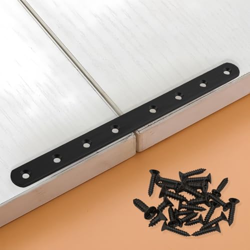 4 Pack Flat Straight Brackets, 246mm/9.7" Black Mending Plates - color: Black, size: 246mm/9.7"