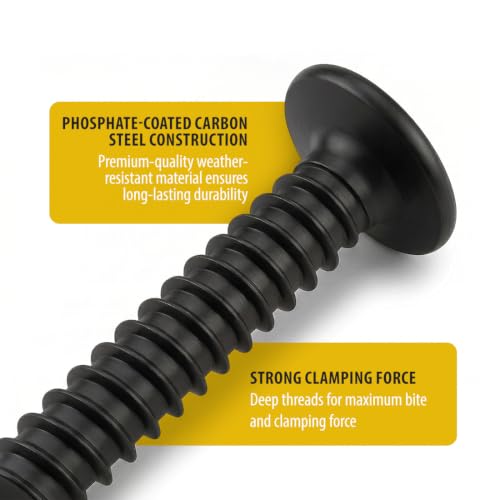 BCP Fasteners #8 x 1 Black Modified Truss Head Wood Screws, 100 Pack
