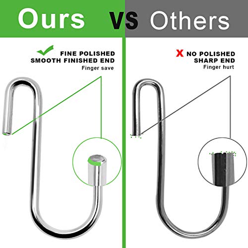 30 Pack 2.4 inches Heavy Duty S Hooks for Hanging, Pan Pot Holder Wire Shelves Rack Hooks for Hanging, S Shaped Hanger Metal Hooks for Kitchen Pots Utensils Jeans Clothes Bags Hats Towels Plants - size: 2.4 inch