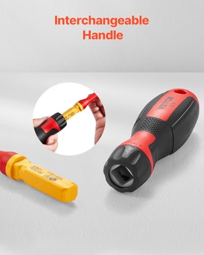 VEVOR Insulated Screwdriver Set, 13-Piece Professional Electrical Screwdriver Set, 1000V Insulated Electrician Tool Set, with Magnetic Phillips Slotted Pozi Torx Tips, Screwdrivers, for Electricians - style: 13pcs
