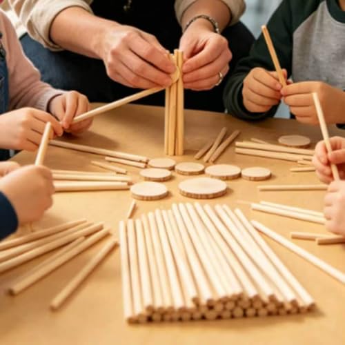 Dowel Rods Wood Sticks Wooden Dowel Rods - 30PCS 10 Inchx6mm- for Crafts and DIYers (Birch Wood1/4 Inch x 10")