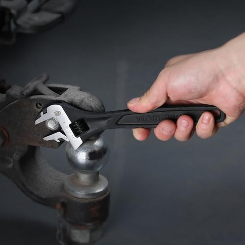 WORKPRO 8" Adjustable Wrench, Black Oxide Finish, Cr-V Steel - color: Black, size: 8 inch