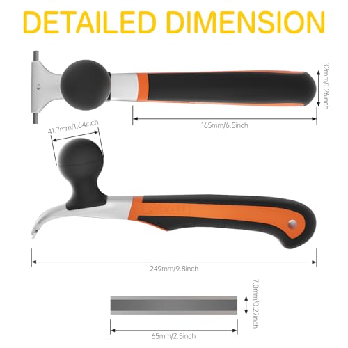 Onemake 2-1/2" Heavy-Duty Premium Ergonomic Carbide Scraper Tool, Removal on Dry Glaze, Stains, Putty, Scratches, Rust, Paint, Glue, Varnish, Resin, Carbide Scraper with Blade