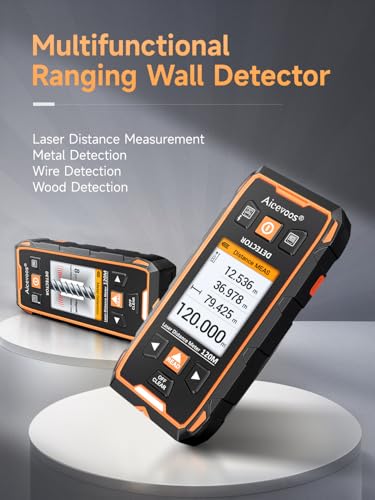 Stud Finder Wall Scanner - Stud Finder Tool w/Intelligent Microprocessor Chip, Stud Detector Beam Finders and Laser Measure for the Center and Edge of Wood AC Wire Metal Studs Joist Pipe