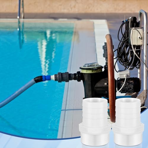 2 Pcs Pool PVC Tube Fitting Barbed Hose Fittings Adapter - color: White, size: 0.75 Inch