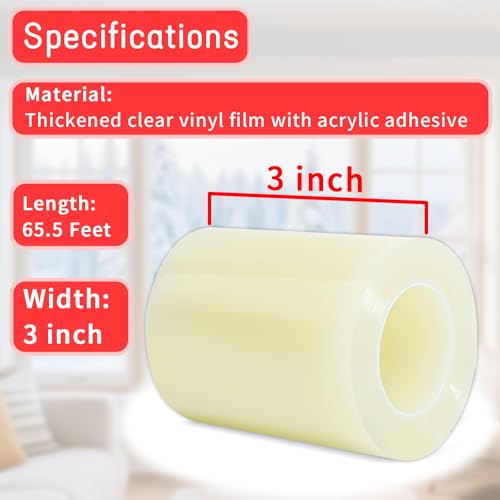 Window Sealing Tape, Window AC Insulation Tape,No Residue,3 Inch x 65 FT - color: Clear, size: 3 Inch x 65 FT