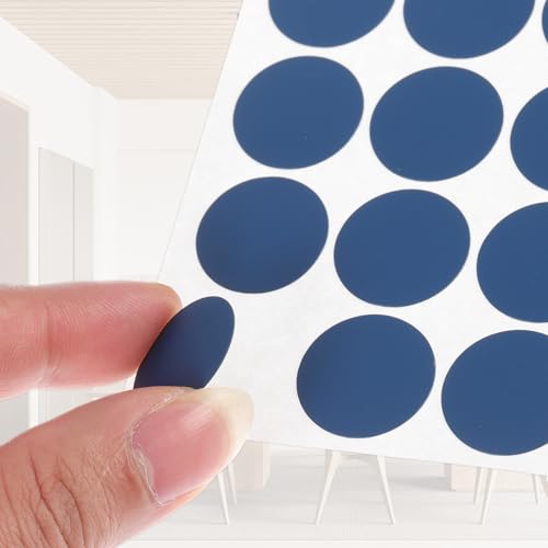 PATIKIL 270 Pieces Screw Hole Stickers, 5 Sheet Self-Adhesive Waterproof PVC Wood Grain Sticker for Screw Holes Wall Cabinets Desk Repairing, Dark Blue, 21mm/0.83 Inch - color: Dark Blue