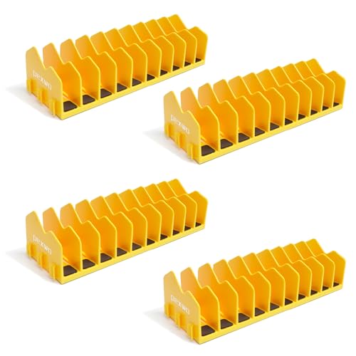 Plier Organizer & Rack (4-Pack, Yellow) – 40-Slot High-Visibility Tool Holder for Toolbox Drawers – Non-Slip Base, Interlocking Modular Storage for Pliers, Cutters & Wrenches - size: 4 PC-Yellow