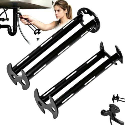 2026 New 2 Pcs Multifunctional Sink Wrench, Upgrade 8 and 11 Sizes Basin Faucet Tool with Four-Jaw Hex Spanner Universal Plumbers Under Sink Wrench for Tight Spaces Kitchen Bathroom Home with Glove