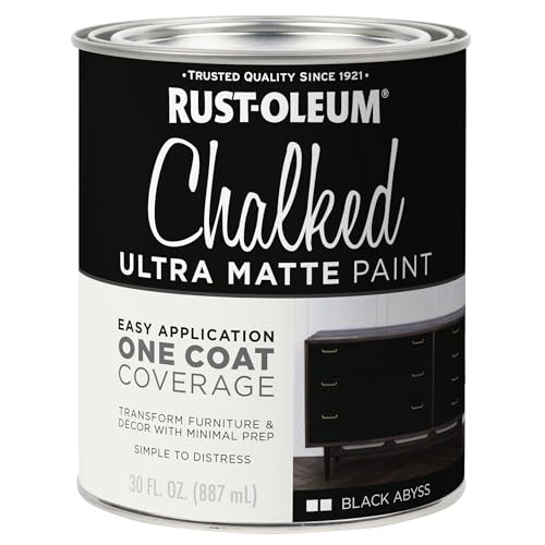 Rust-Oleum Chalked All-in-One Ultra Matte Black Abyss Spray Paint - color: Black Abyss, size: 30 Ounce (Pack of 1)