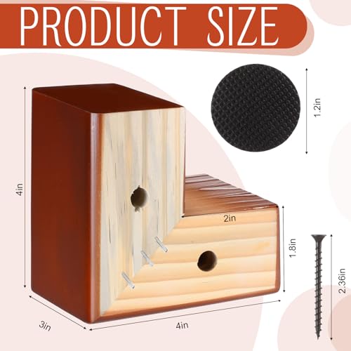 Geelin 4 Pack Wooden Furniture Risers 3 Inch High L‑Shaped Bed Risers with Metal Screws and Anti-Slip Pads Furniture Legs Couch Legs Replacement Sofa Feet for Coffee Table Bed Dresser (Brown) - color: Brown, size: 3 Inch