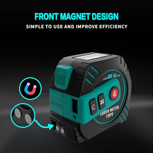 2-in-1 Laser Tape Measure USB-C Recharge 262Ft Laser & 16Ft Tape Green-Beam - color: Green Laser Tape 16ft+262ft