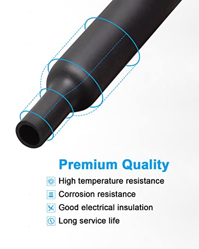 650 Pcs Heat Shrink Tubing Kit, 2:1 Wire Shrink Wrap Tube, 8 Sizes, Black - size: Ratio 2:1