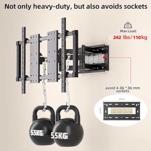 Heavy Duty Full Motion TV Wall Mount for 50-120" TV Hold 242lbs - size: 50-120 inch