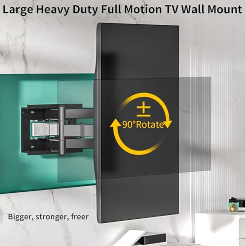 Full Motion TV Wall Mount for 50-90", Hold 264 lbs, ±90° Rotation - size: 50-90 inch