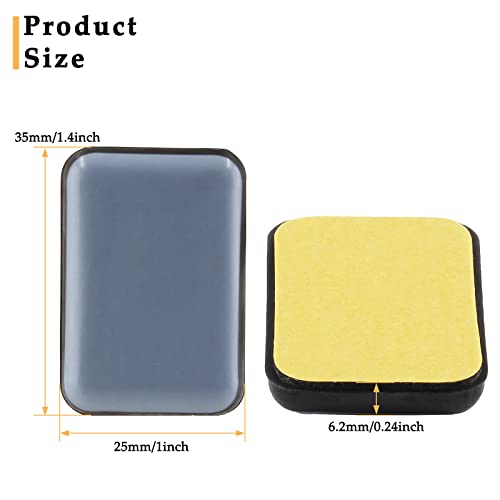 20Pcs 1-3/8 x 1 Inch Rectangular Adhesive Furniture Sliders - size: 1-3/8 x 1 Inch