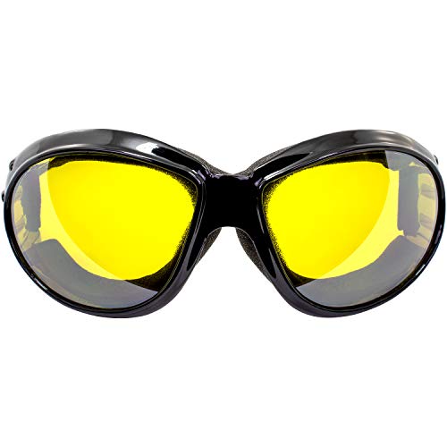 Global Vision Eliminator Dirt Bike Padded Motorcycle Riding Goggles for Men and Women (Black Frame/Smoke Lens) - color: Black Frame/Mirror Lens