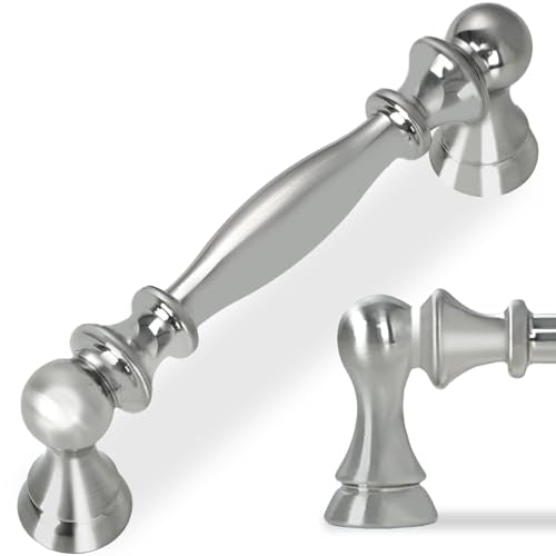 10 Pack 3-3/4 Inch(96mm) Kitchen Cabinet Handles Brushed Satin Nickel Cabinet Pulls Zinc Alloy Drawer Pulls Solid Kitchen Hardware - color: Brushed Satin Nickel, size: 3-3/4'' Hole Center(96mm)