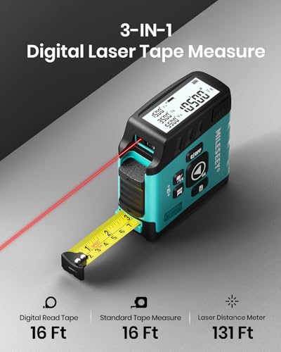 MILESEEY DT20 3-in-1 Digital Laser Tape Measure, 131ft Laser & 16ft Tape - color: Blue