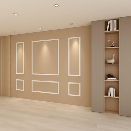 Peel and Stick Wall Molding Kit, Accent Wall Panels for Interior Wall Decor with Double-Sided Tape, 3 Set Pre-Cut PS Wainscoting Panels (50 * 40 in) - size: 50x40, style: T40-2