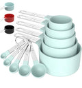 Measuring Cups & Spoons Set, Stackable Cups and Spoons - color: Green