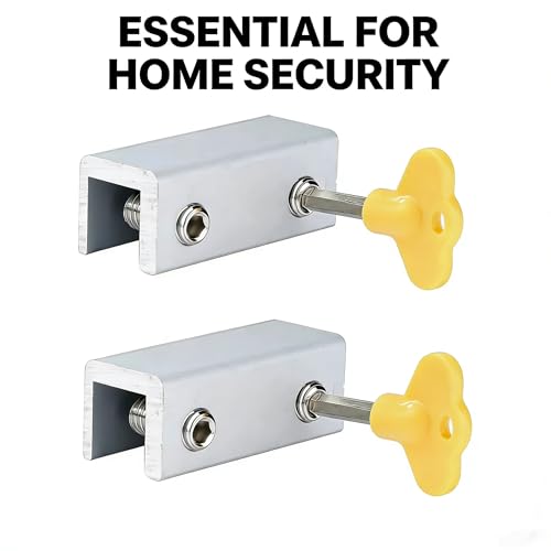 Sliding Window Locks, 5 Pack Aluminum Alloy Window Lock with Key, Security Window Locks for Vertical and Horizontal Sliding Windows, Easy Installation