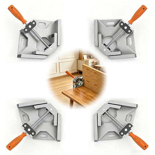 4pcs Corner Clamp with Adjustable Aluminum Alloy Swing Jaw, ingle Handle Clamps for DIY Woodworking, Photo Framing, Gifts for Men Dad