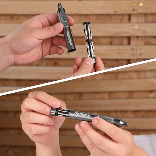 WORKPRO 24 in 1 Multi Bit Mini Screwdriver Set Magnetic, Grey - color: Dark Grey