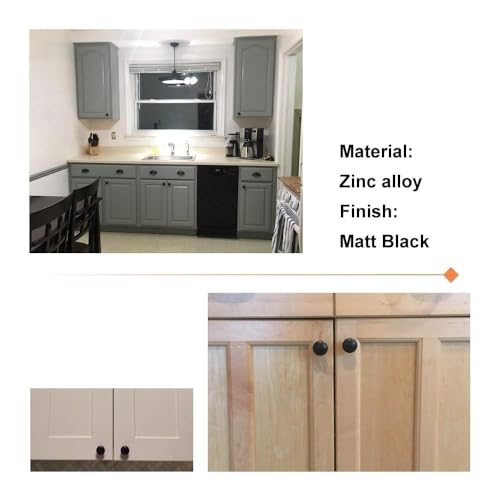 homdiy 15 Pack Black Round Cabinet Knobs, Solid Zinc Alloy - color: Matte Black, size: 15 Pack