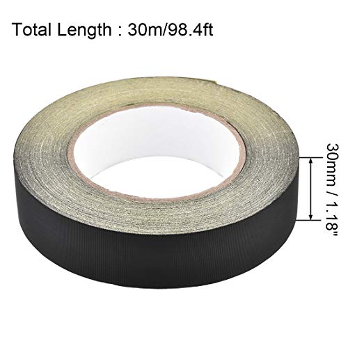 uxcell 30mm Acetate Cloth Tape for Laptop Electric Auto Guitar Repair High Temperature Adhesive Tape Black 30m/98.4Ft - size: 30mm