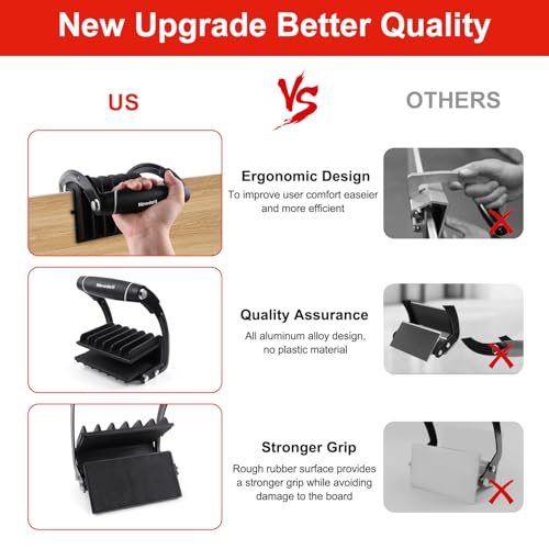 Newdeli Plywood Carrier Professional Panel Carrier Drywall Carrying Tool Plywood Lifting Tool for Wood, Synthetic Cement Board, Sheet Board, Padded, Drywall - Clamping Thickness up to 1 inch - size: 1 Pack - Max to 1 inch