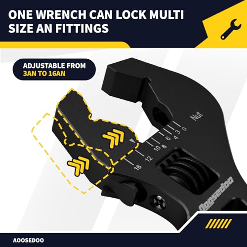 Adjustable AN Fittings Wrench AN Wrench for AN Hose Fitting Adapters AN Fitting Tool 3AN-16AN Lightweight Aluminum Black. With a Double Hose End Fitting Wrench 6AN Socket-AN8 B-nut Blue - color: Black & Blue