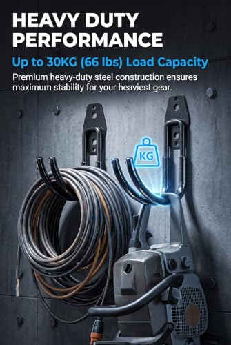 2 PCS EV Charger Holder Wall Mount, Steel Charging Cable Organizer J-Hook, Multifunctional Tool Storage Hook, Universal Bracket Hook for Garage and Outdoor Station (Black)
