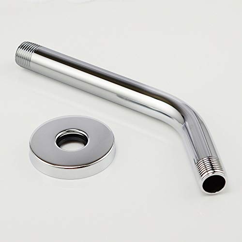 Purelux Shower Arm 8 Inches Universal Replacement Made of Stainless Steel, Chrome Finish Flange Included (Pack of 2) - color: Chrome, size: 8 Inches (Pack of 2)